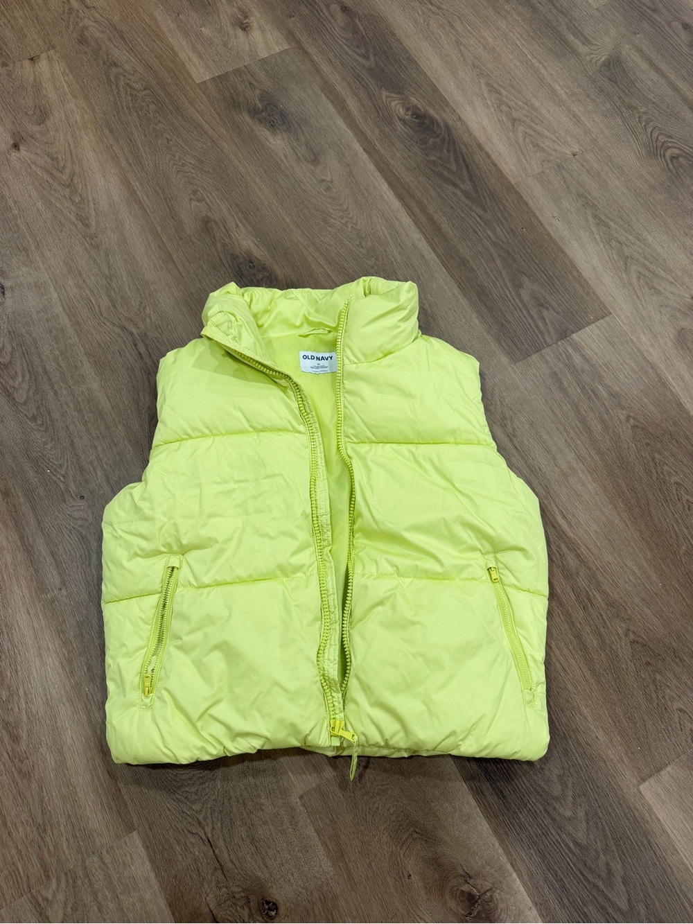 Old Navy Neon Yellow Puffer Vest
